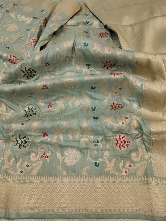 Banarasi Handwoven Pure Katan Silk Green Saree