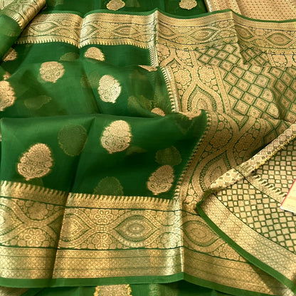 Banarasi Kora Organza Silk Soft Dayble Saree