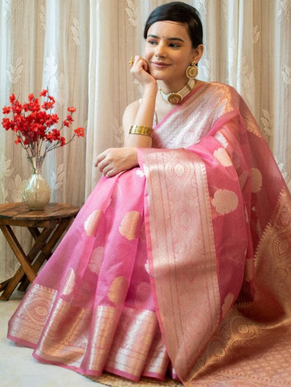 Banarasi Kora Organza Silk Soft Dayble Saree