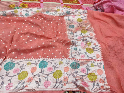 Banarasi Silk Saree with meenakari  border and Zari booti