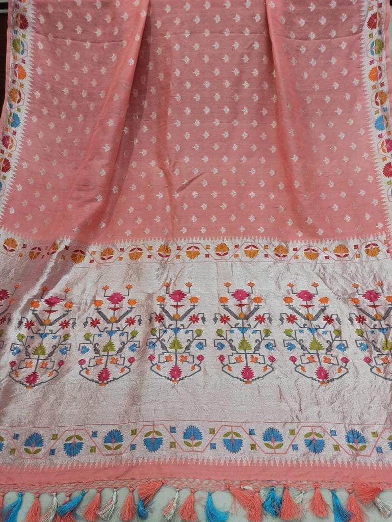 Banarasi Silk Saree with meenakari  border and Zari booti