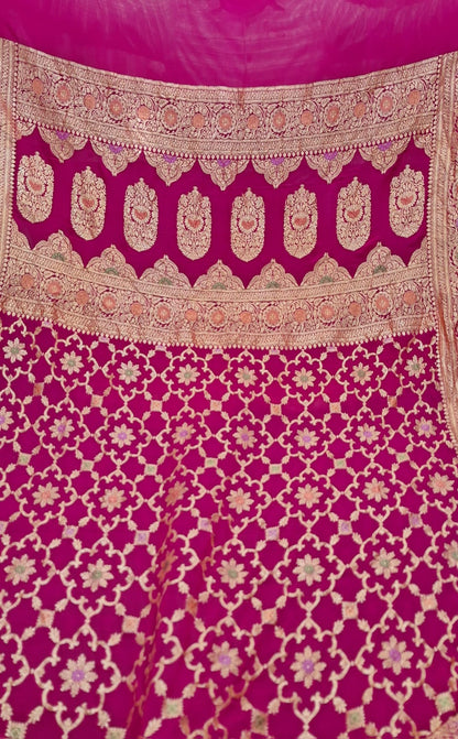 Beautiful Banarasi Lahariya Stripe Designer Khaddi Chiffon Saree