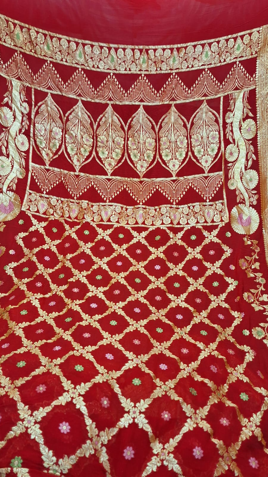 Beautiful Banarasi Lahariya Stripe Designer Khaddi Chiffon Saree