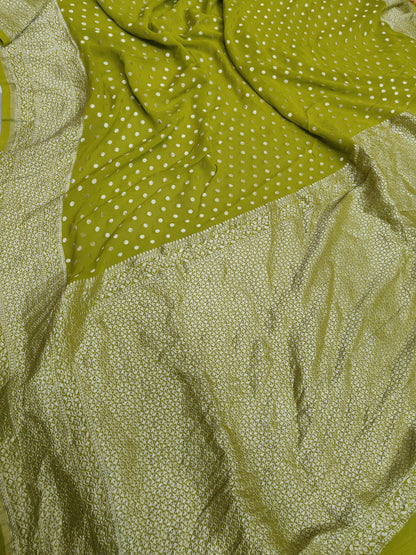 Beautiful Banarasi Lahariya Stripe Designer Khaddi Chiffon Saree