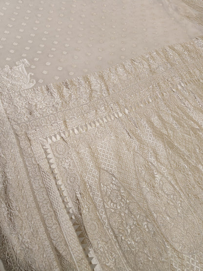 Beautiful Banarasi Lahariya Stripe Designer Khaddi Chiffon Saree