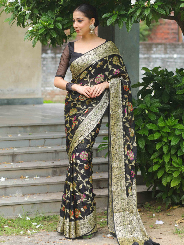 Beautiful Banarasi Pure Georgette Silk Saree