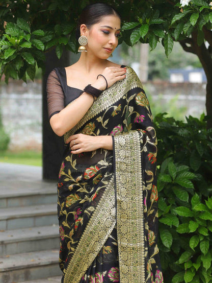 Beautiful Banarasi Pure Georgette Silk Saree