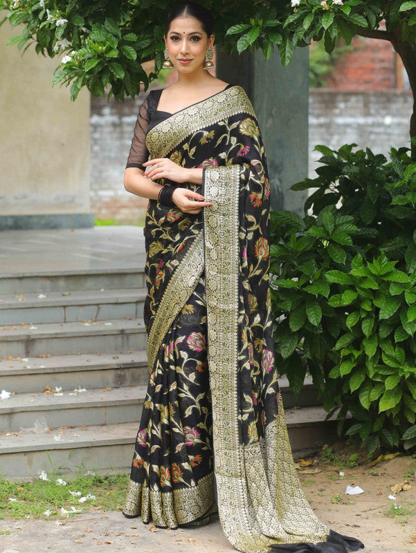 Beautiful Banarasi Pure Georgette Silk Saree