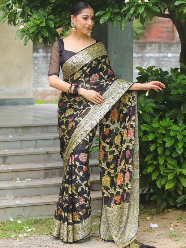 Beautiful Banarasi Pure Georgette Silk Saree