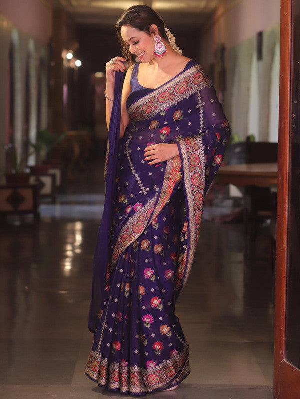 Beautiful Banarasi Pure Georgette Silk Saree