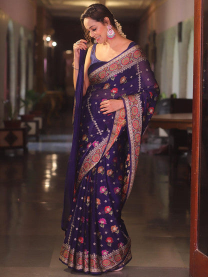 Beautiful Banarasi Pure Georgette Silk Saree