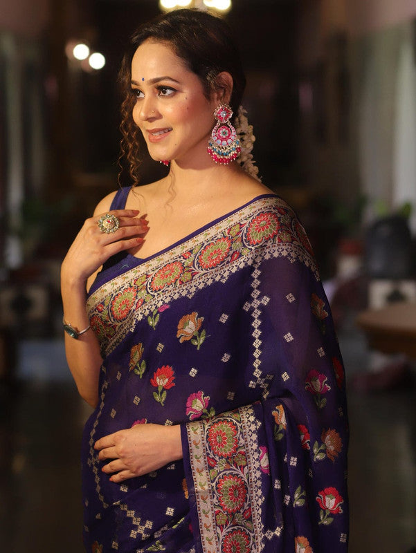 Beautiful Banarasi Pure Georgette Silk Saree