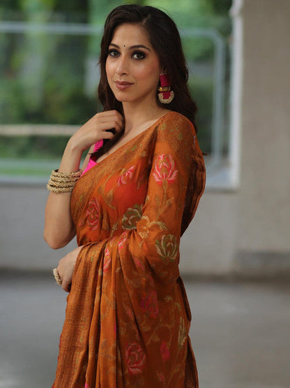 Beautiful Banarasi Pure Georgette Silk Saree