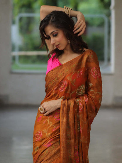 Beautiful Banarasi Pure Georgette Silk Saree