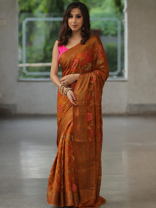 Beautiful Banarasi Pure Georgette Silk Saree