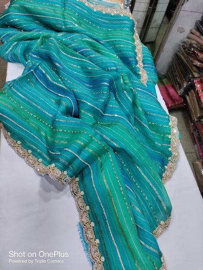 Beautiful Designer Organza Saree with sequin work