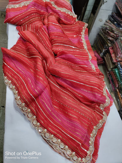 Beautiful Designer Organza Saree with sequin work