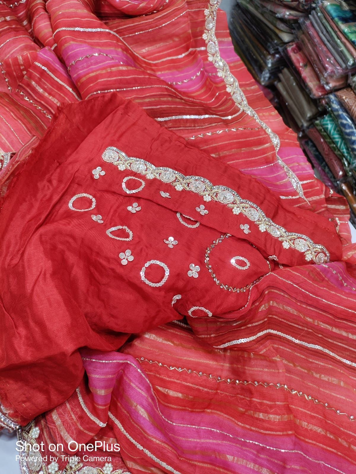 Beautiful Designer Organza Saree with sequin work