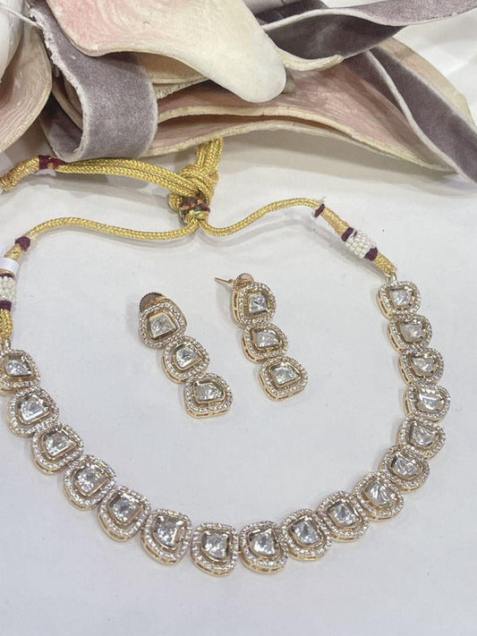 Beautiful faux mosissanite  stone  Necklace Set