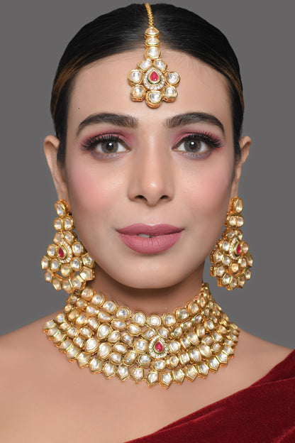 Beautiful Handcrafted Maharani Kundan Necklace Set