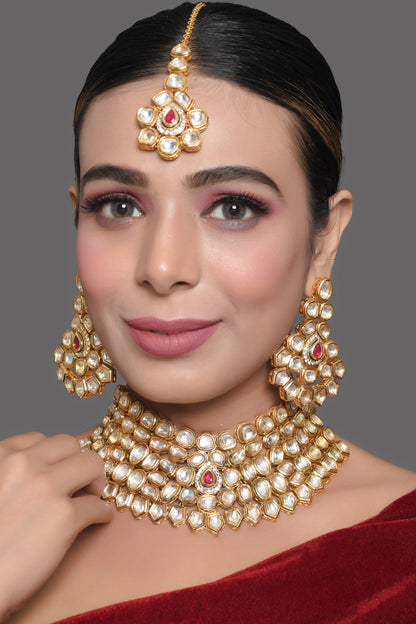 Beautiful Handcrafted Maharani Kundan Necklace Set