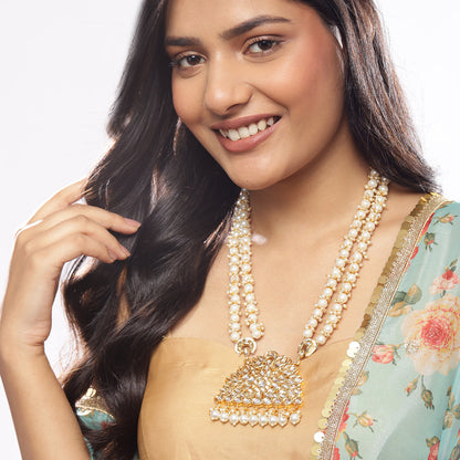 Beautiful Kundan Pearl Long Necklace