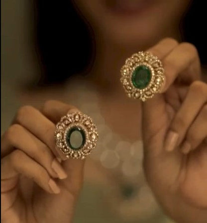 Beautiful Moissanite Kundan Doublet Stone Necklace Set