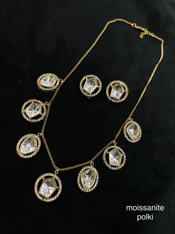 Beautiful Moissanite Polka Nacklace Set
