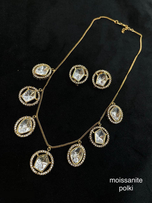 Beautiful Moissanite Polka Nacklace Set