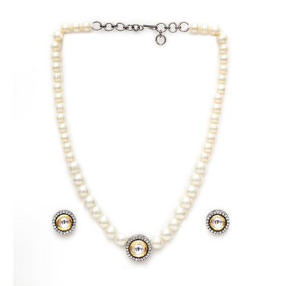 Beautiful Pearl Choker Kundan Necklace Set