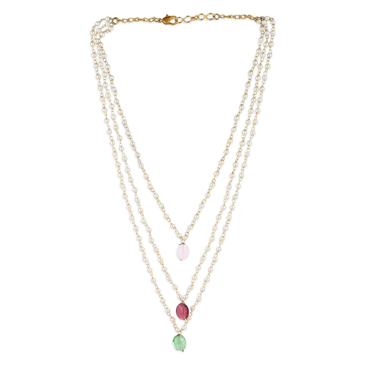 Beautiful Pearl & Stone Necklace