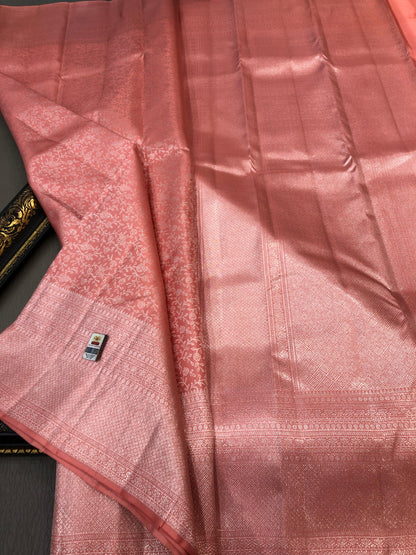 Beautiful Pink Pure Kanjivaram Silk Saree