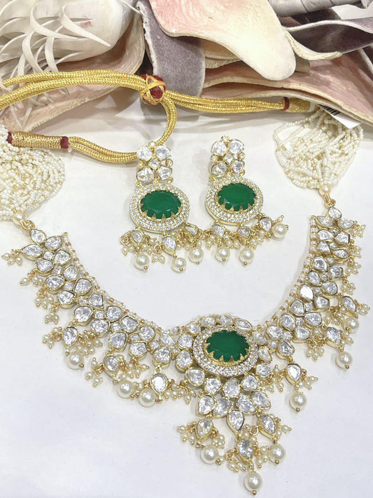 Beautiful Polki Fusion Choker Set