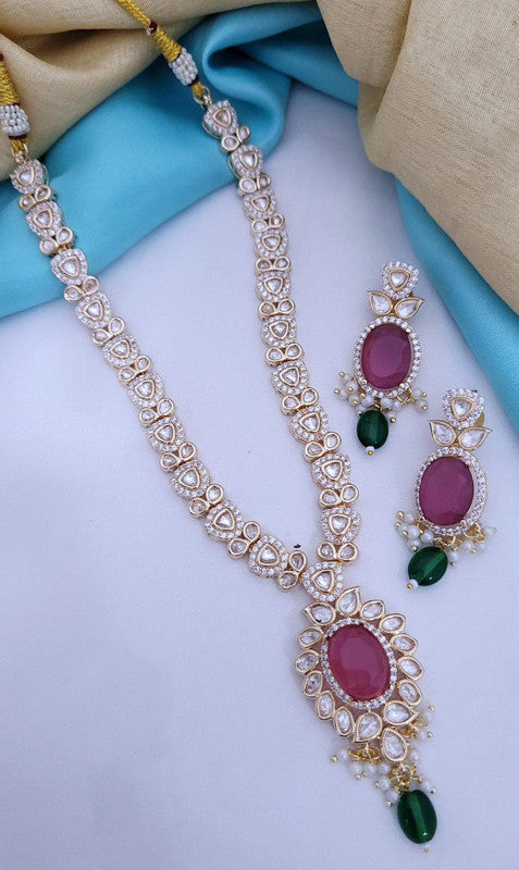 Beautiful Polki Necklace Set with Earrings