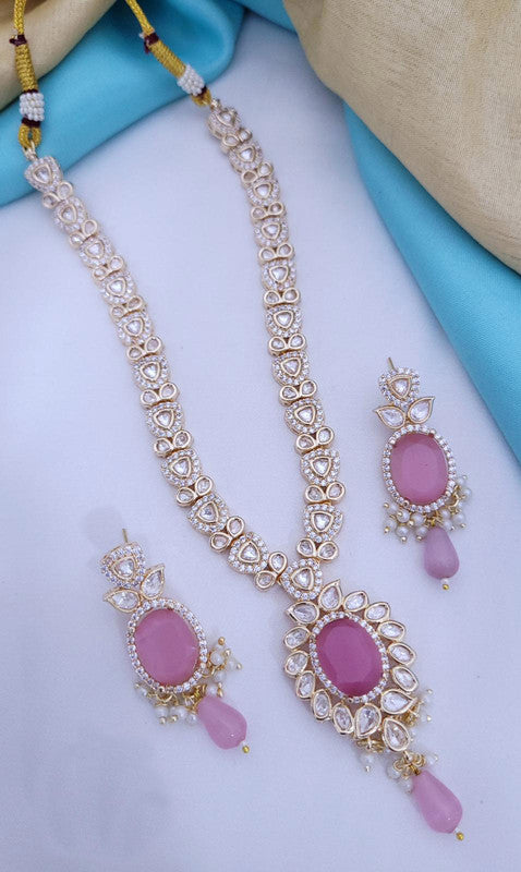 Beautiful Polki Necklace Set with Earrings