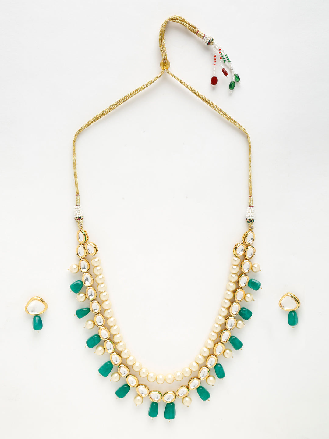Beautiful Precious Long Kundan Necklace With Earrings