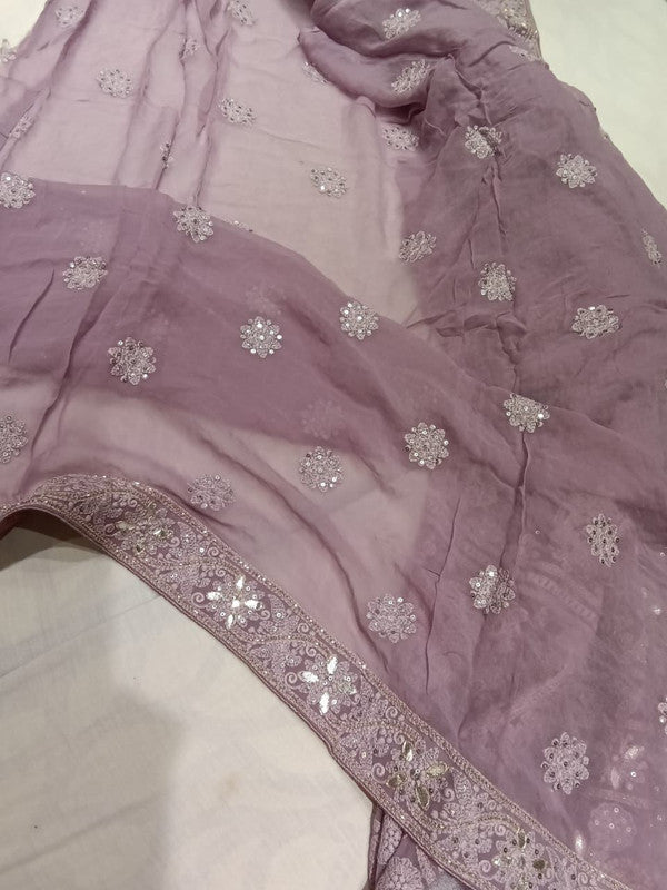 Beautiful Pure Georgette Chikankari Gotta Patti Saree