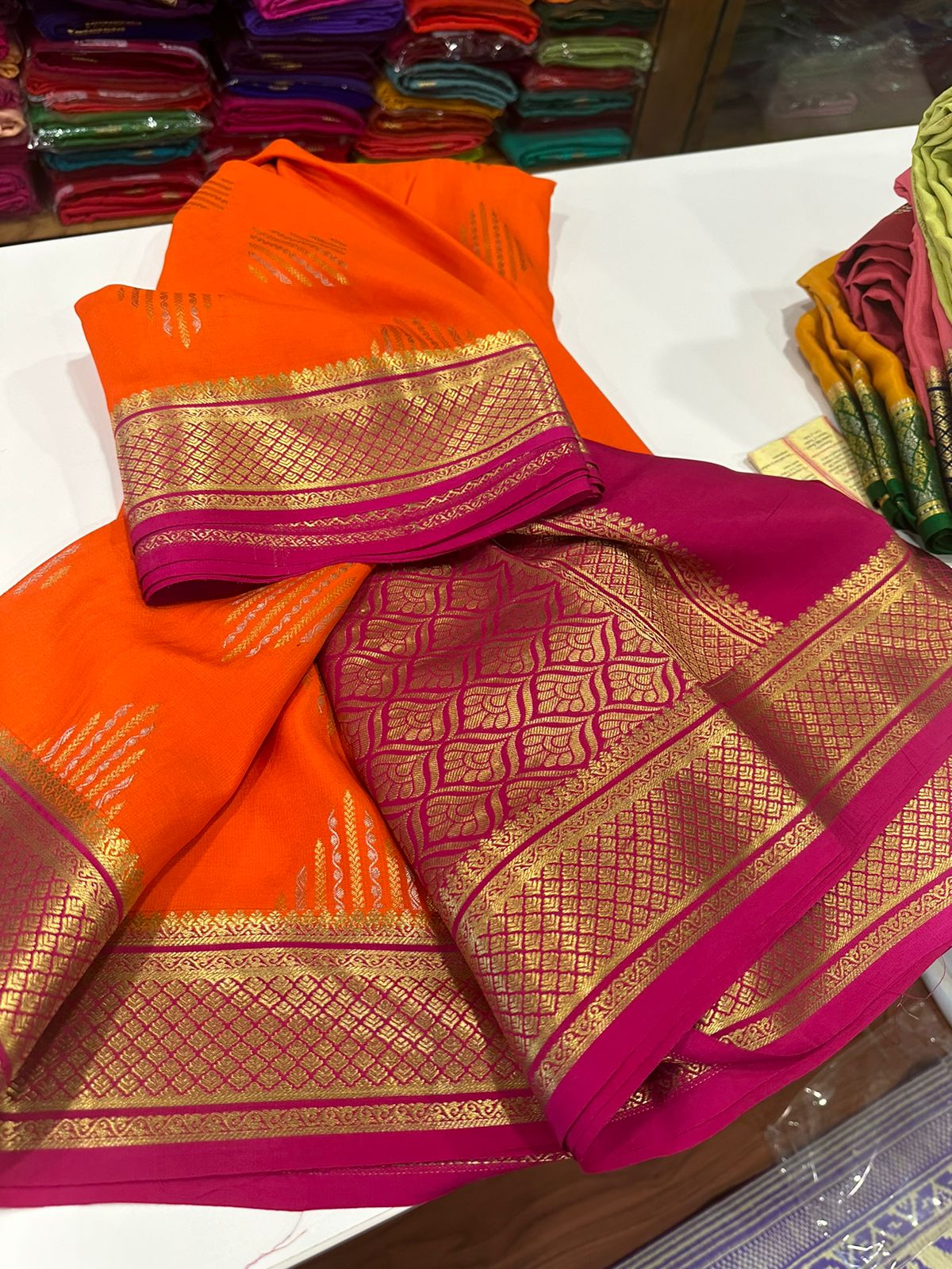 Beautiful Pure Mysoore Silk Indian Wedding Saree