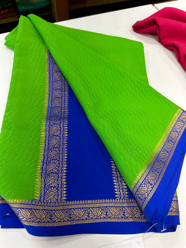 Beautiful Pure Mysore Silk Saree with Zari Work