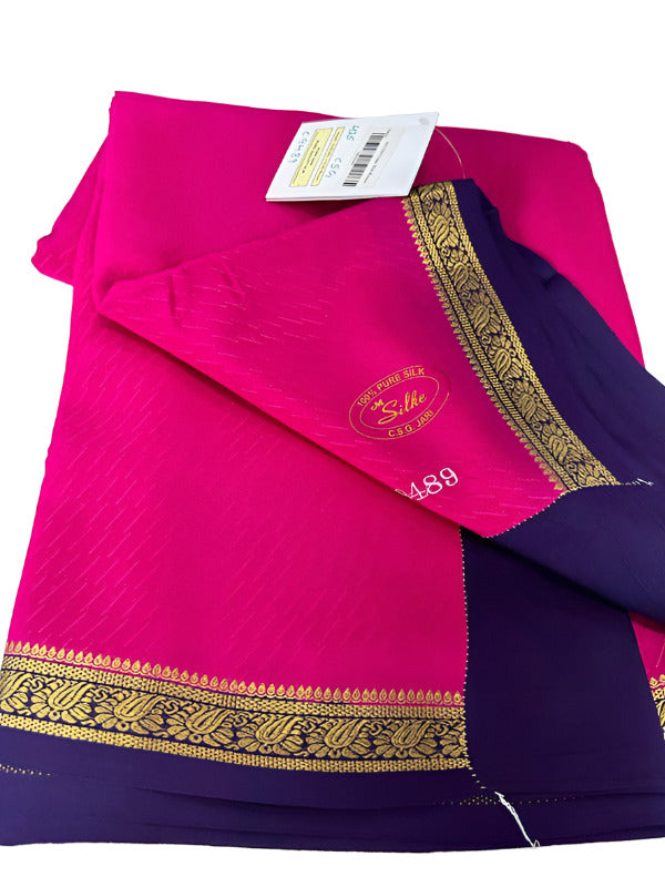 Beautiful Pure Mysore Silk Saree with Zari Work