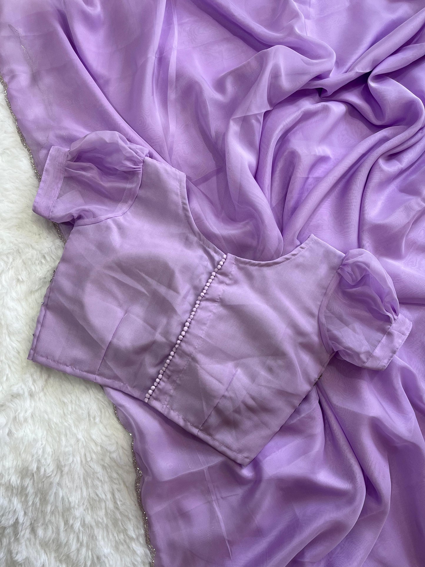 Beautiful Purple Organza saree