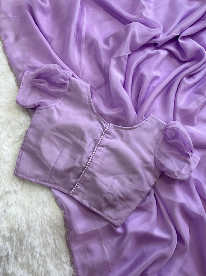 Beautiful Purple Organza saree