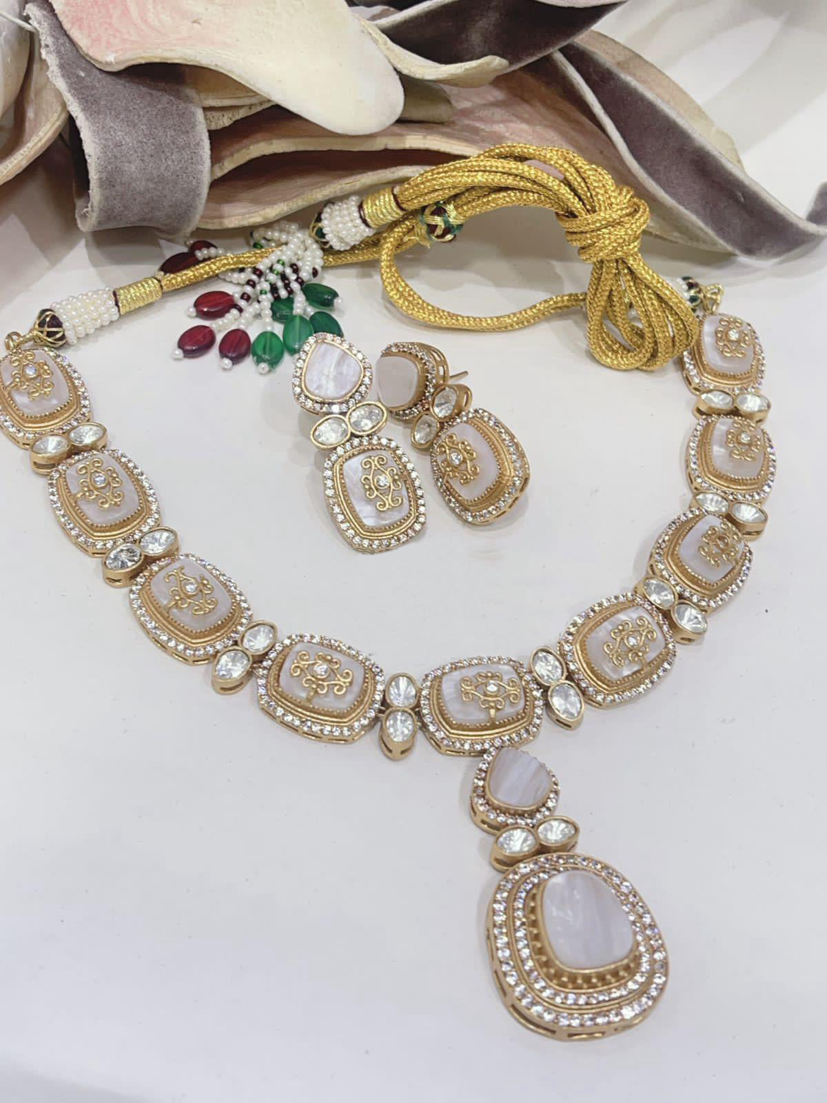 Beautiful Sabyasachi Style Handmade Fusion Necklace Set