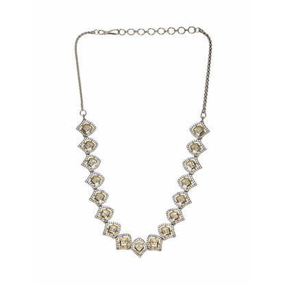 Beautiful Silver Kundan And American Diamond Necklace