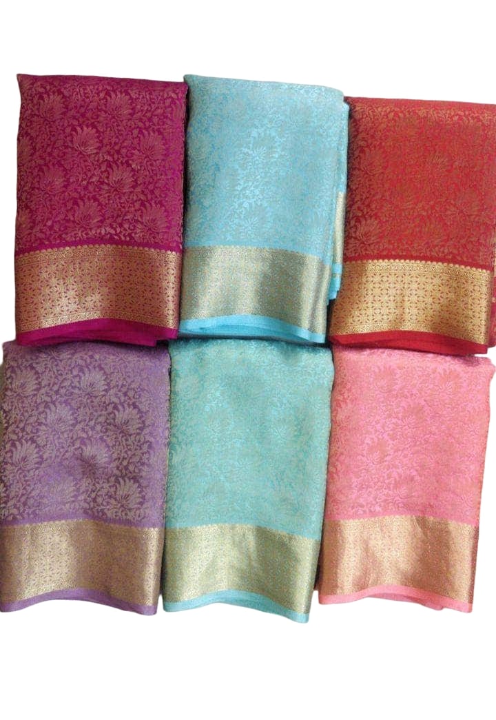 Brocade pattern 100gm Thickness Mysoree Silk Saree