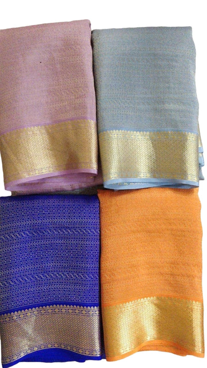 Brocade pattern 100gm Thickness Mysoree Silk Saree