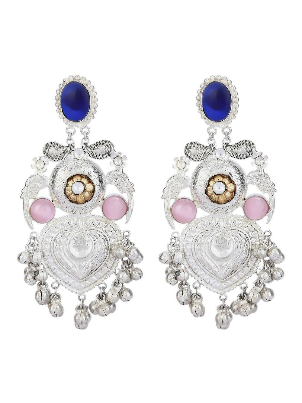 Joban Fashion Women Ghungroo Style Silver Tone Earrings