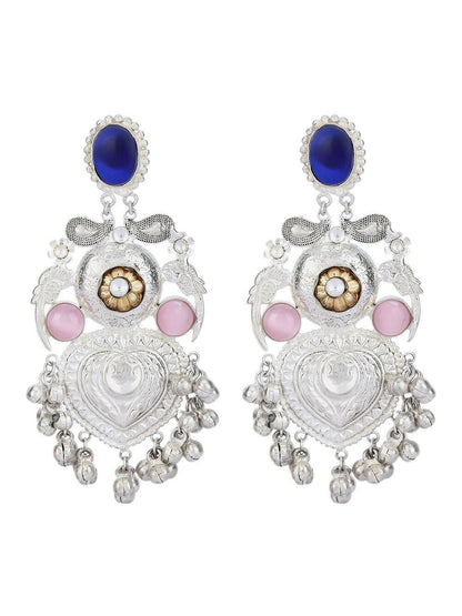 Joban Fashion Women Ghungroo Style Silver Tone Earrings