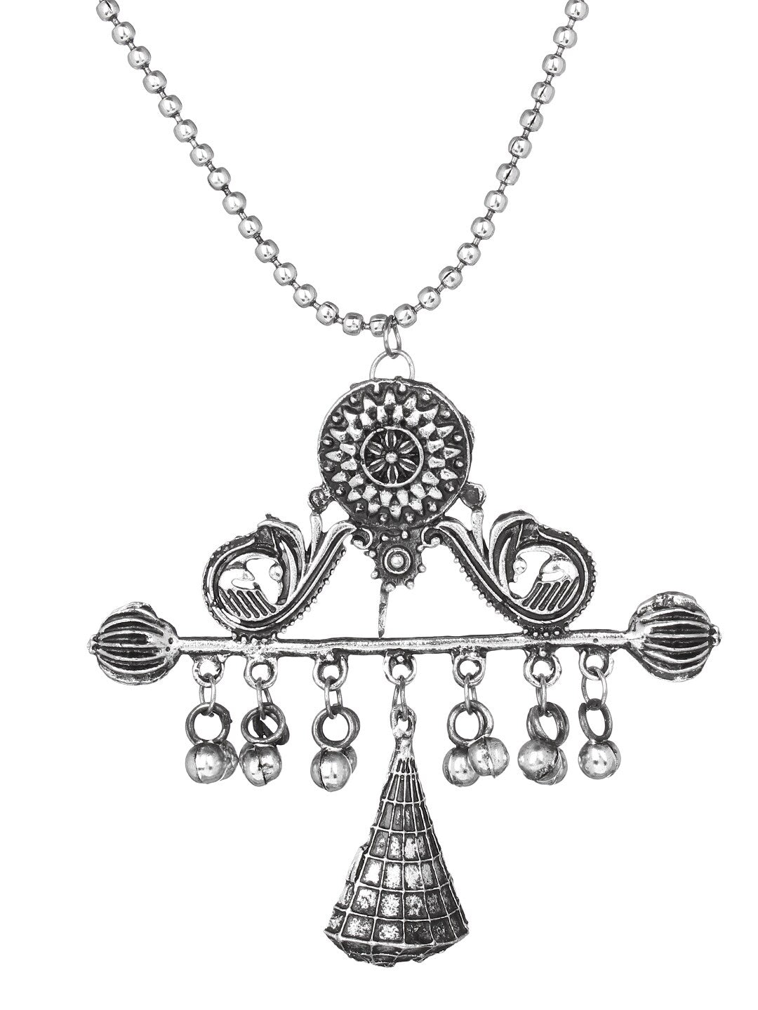 Cardinal Silver-Toned Oxidised Women Jewellery Set