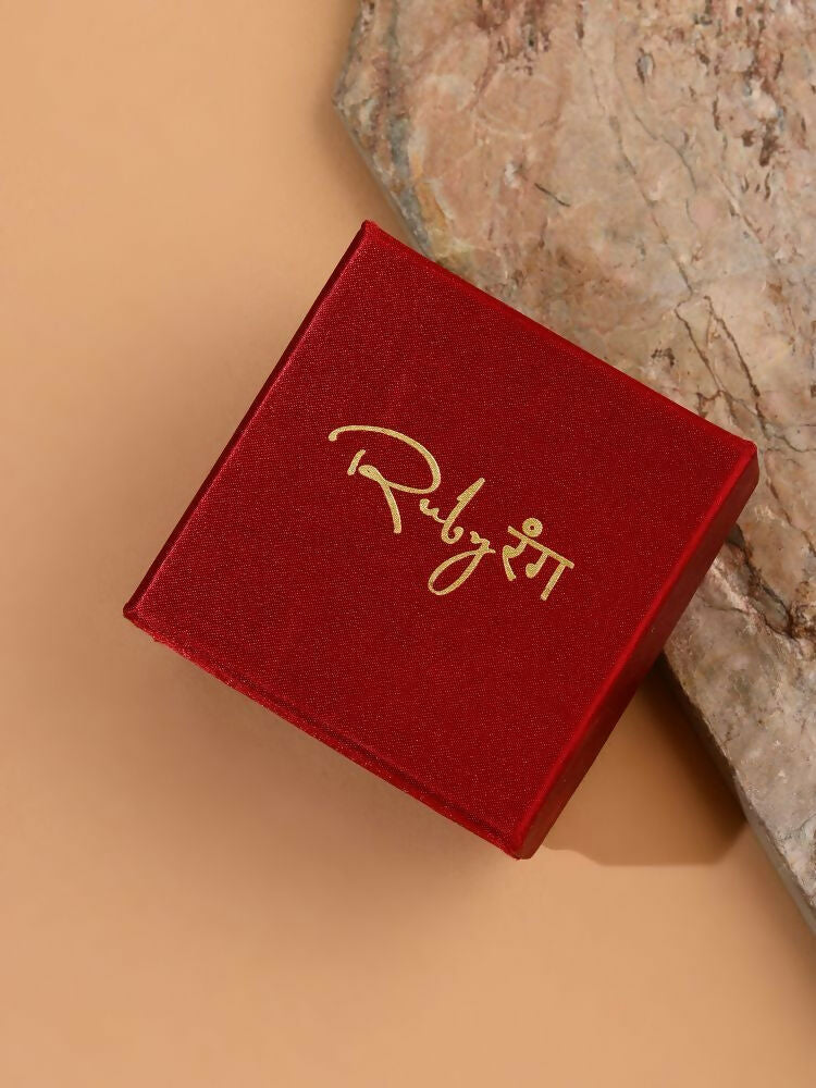 Glass Kundan Gold plated Long Earrings - Ruby Raang